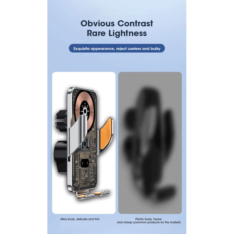 Avtomobil üçün telefon tutacağı C10 Car Charger Punk Style Design Car Wireless Charging