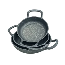 Tava dəsti Sahan SHA-00005562, qranit, qara, 16/18/20 sm