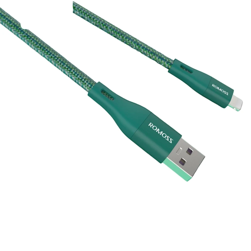 Кабель USB Romoss CB124 Lightning Cable, Зеленый Кабель USB Romoss CB124 Lightning Cable, Зеленый