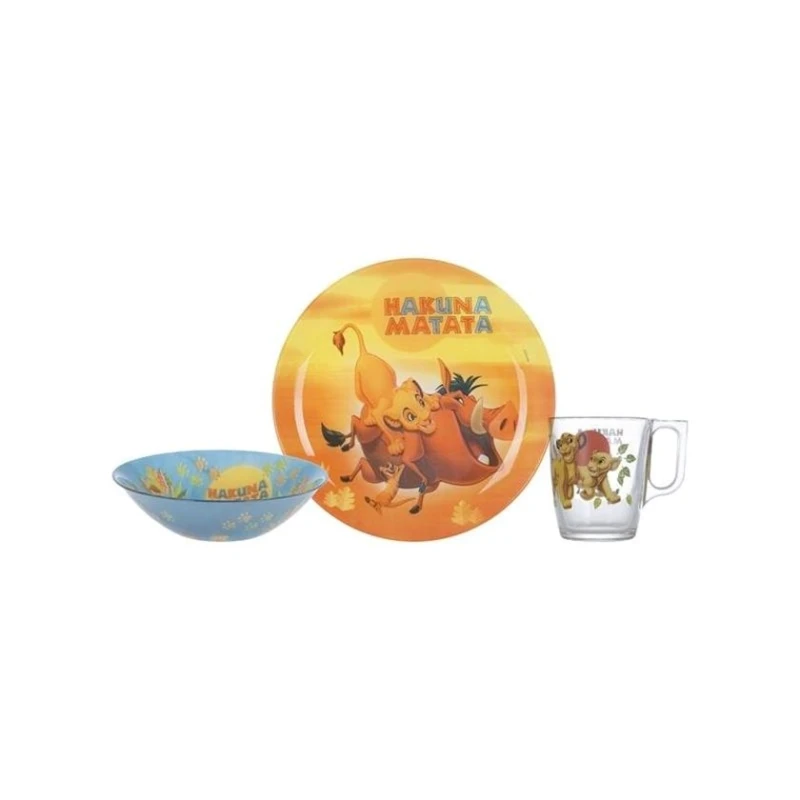 Комплект посуды Luminarc Disney Lion King стекло, 3 предмета