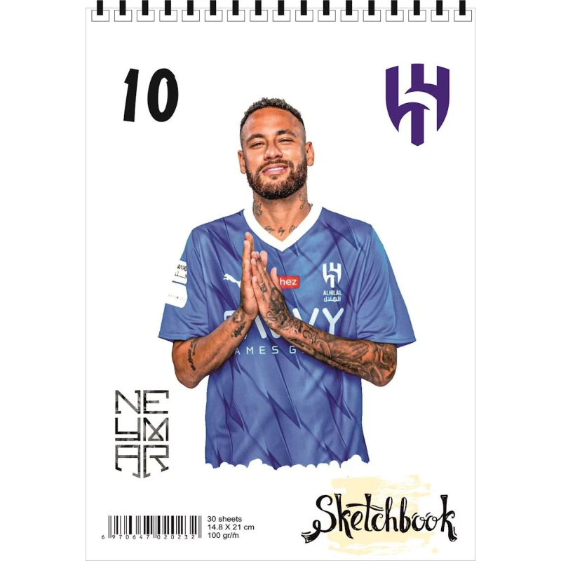 Блокнот Sketchbook Neymar, A5, 30 листов Блокнот Sketchbook Neymar, A5, 30 листов