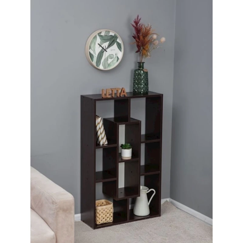 Стеллаж, ЛДСП, 98х60х22 см, с полками, коричневый