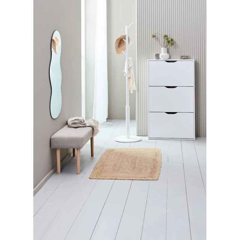 Скамейка JYSK Hagebro 3670091, мебельная фанера/полиэстер, бежевая, 100x43x36 см