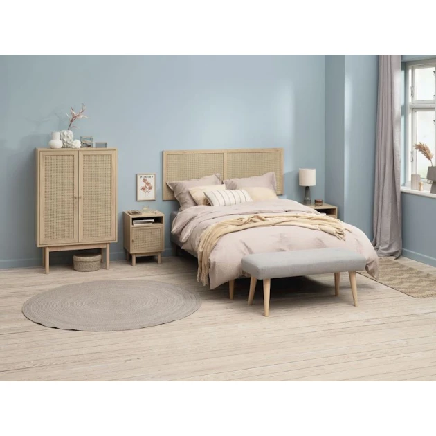 Скамейка JYSK Hagebro 3670091, мебельная фанера/полиэстер, бежевая, 100x43x36 см