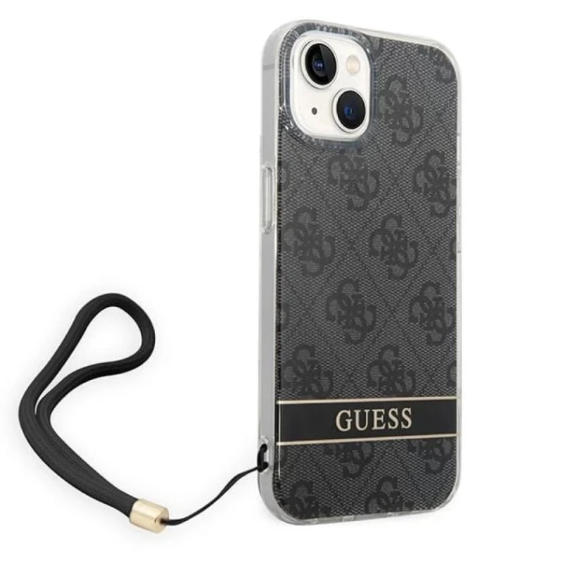 Чехол Guess 4G Print Strap для Apple iPhone 14 Grey
