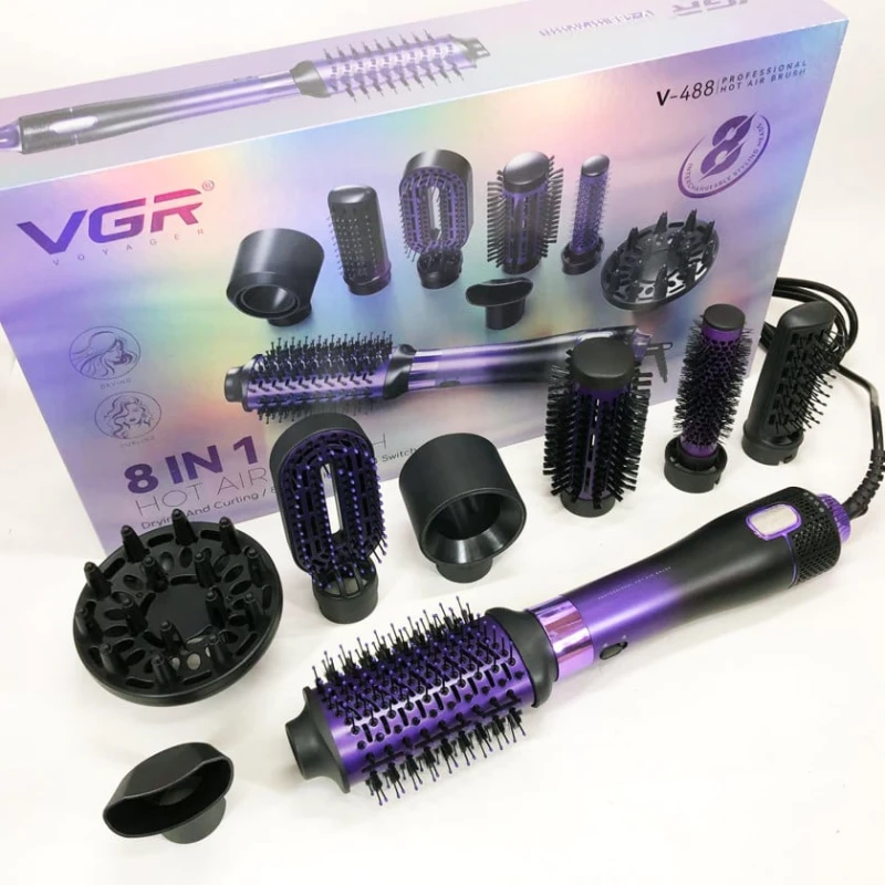 Профессиональный набор 8-в-1 фенов-щеток VGR V-488 Профессиональный набор 8-в-1 фенов-щеток VGR V-488