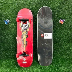 Скейтборд ST00052_2, дерево, черный/красный Скейтборд ST00052_2, дерево, черный/красный