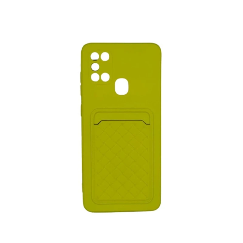 Çexol Silikon Card Case Samsung Galaxy A21S üçün, Yellow