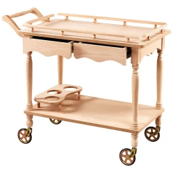 Сервисная тележка Barizza, дерево, с ящиками, бежевая Сервисная тележка Barizza, дерево, с ящиками, бежевая