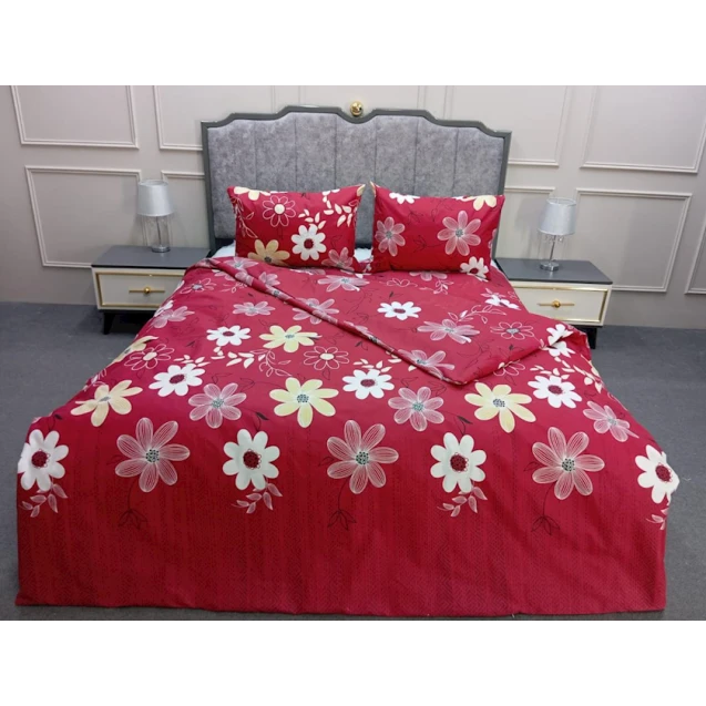 Комплект постельного белья Sahara SHA-00001333, пододеяльник 200x220 см, простыня 200x220 см, наволочка 50х70 см, двуспальный, красный