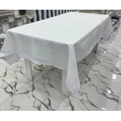 Скатерть MiraNova FS-682, прямоугольная, тефлоновая, белая, 160x350 см