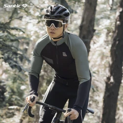 Велокуртка мужская Santic WM1C01128H, черная/серая, полиэстер/спандекс, размер XL