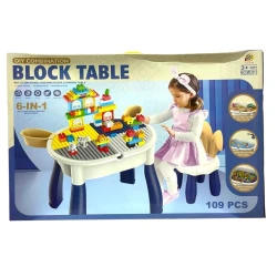 Детский игровой стол Block Table 6in1 M6692, со стулом, 109 деталей, 3+ лет Детский игровой стол Block Table 6in1 M6692, со стулом, 109 деталей, 3+ лет