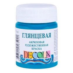Глянцевая акриловая краска Decola, бирюзовая, 50 мл