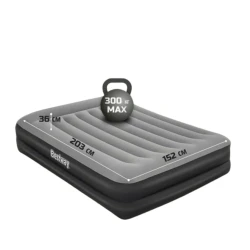 Матрас надувной Bestway, 203х152х36 см, 671BU, насос встроенный, электрический, флокированный, 300 кг