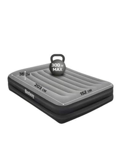 Şişmə döşək Bestway, 203x152x36 sm, 671BU, quraşdırılmış nasos, elektrik, flok, 300 kq