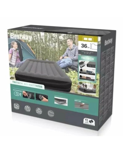 Şişmə döşək Bestway, 203x152x36 sm, 671BU, quraşdırılmış nasos, elektrik, flok, 300 kq