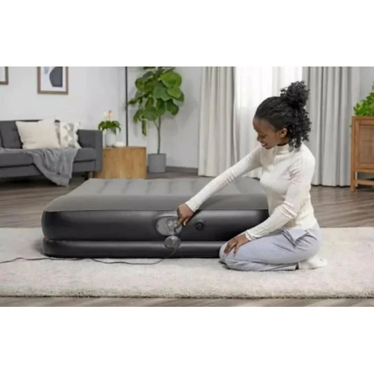 Матрас надувной Bestway, 203х152х36 см, 671BU, насос встроенный, электрический, флокированный, 300 кг Матрас надувной Bestway, 203х152х36 см, 671BU, насос встроенный, электрический, флокированный, 300 кг