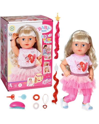 Kukla Zapf Creation Baby Born Sister Play & Style 835401, 43 sm, 4+ yaş