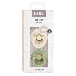 Набор пустышек BIBS Colour Ivory/Sage, 6-18 мес, 2 шт