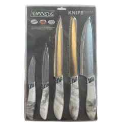 Bıçaq dəsti ZTW, 5 əd, paslanmayan polad, boz/ağ