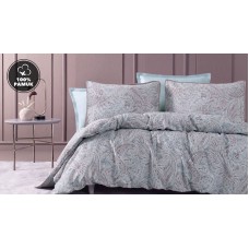 Yataq dəsti Yataş Minu, yorğan üzü 200x220 sm, mələfə 240x260 sm, yastıq üzü 50x70 sm 2 əd, avro, pambıq, Kül Moru