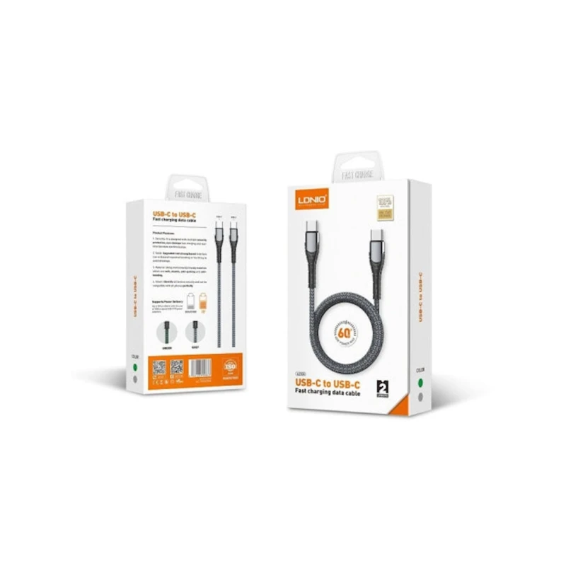 Кабель USB LDNIO LC102 Type-C to Type-C, 2 м, товар в ассортименте Кабель USB LDNIO LC102 Type-C to Type-C, 2 м, товар в ассортименте