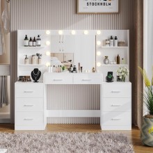 Makiyaj masası Art Mebel 59, laminat, ağ, 120x60x40 sm