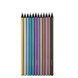 Набор цветных карандашей Невская Палитра «Сонет» Metallic, черное дерево, 12 шт