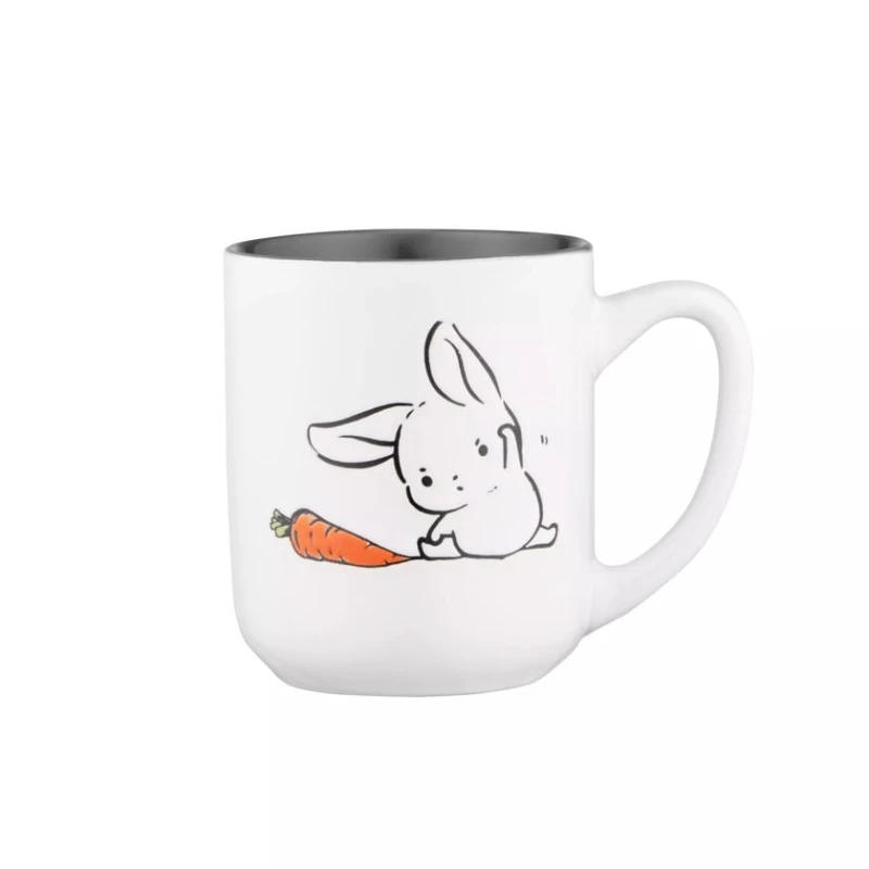 Чашка Ardesto Bunny AR3056, керамика, белая/серая, 380 мл Чашка Ardesto Bunny AR3056, керамика, белая/серая, 380 мл