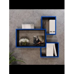 Divar rəfi Art Mebel 37, laminat, 83х89х20 sm, qara/göy