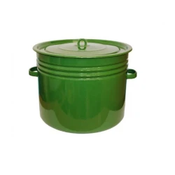 Кастрюля СтальЭмаль, 40 л, эмалированная сталь, с крышкой, yaşıl
