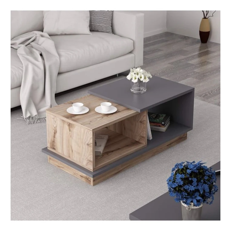 Журнальный стол Ev Plus ev_12116050, ЛДСП, антрацит, коричневый, 90x45x36 см Журнальный стол Ev Plus ev_12116050, ЛДСП, антрацит, коричневый, 90x45x36 см