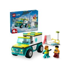Конструктор LEGO City Emergency Ambulance and Snowboarder 60403, 4+ лет, 79 элементов