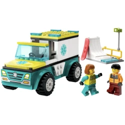 Конструктор LEGO City Emergency Ambulance and Snowboarder 60403, 4+ лет, 79 элементов