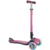 Самокат-кикборд Globber Elite Deluxe Lights, детский, от 3 лет, максимальный вес 50 кг, глубокий розовый