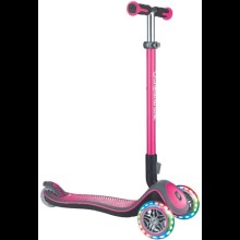 Samokat-kikbord Globber Elite Deluxe Lights, uşaqlar üçün, 3 yaşdan, maksimal çəki 50 kq, mavi çəhrayı