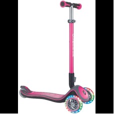 Samokat-kikbord Globber Elite Deluxe Lights, uşaqlar üçün, 3 yaşdan, maksimal çəki 50 kq, mavi çəhrayı