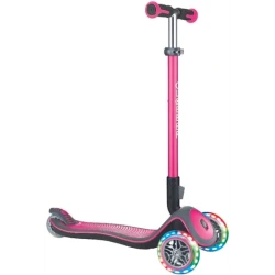 Самокат-кикборд Globber Elite Deluxe Lights, детский, от 3 лет, максимальный вес 50 кг, глубокий розовый