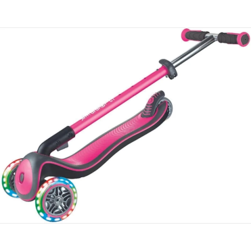 Самокат-кикборд Globber Elite Deluxe Lights, детский, от 3 лет, максимальный вес 50 кг, глубокий розовый
