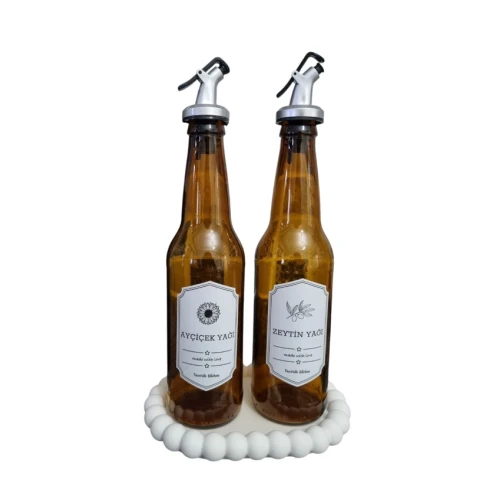 Набор диспенсеров для масла, стекло, коричневые, 2 шт