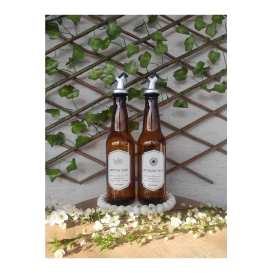 Набор диспенсеров для масла, стекло, коричневые, 2 шт