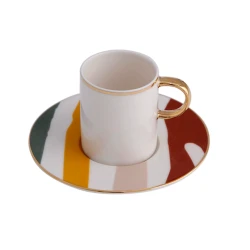 Набор кофейный Porland Abstract 04ALM005860, 4 предмета, на 2 персоны, фарфор, 85 мл