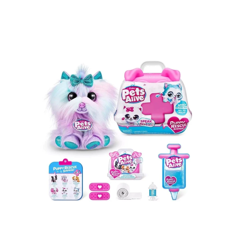 Мягкая интерактивная игрушка Zuru Pets Alive Puppy Rescue Surprise 9540, товар в ассортименте