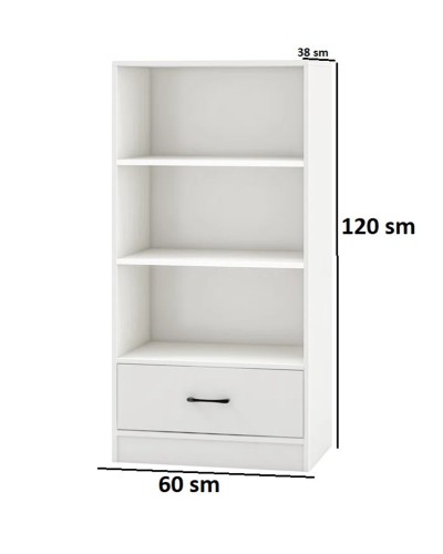 Stellaj Ev Plus, LDSP, ağ, 120x38x60 sm