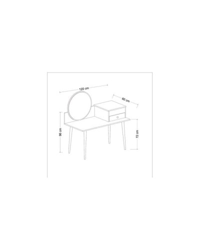 Makiyaj masası Art Mebel 92, laminat, ağ, 96x120x60 sm - Art_Kosm_Masası 92