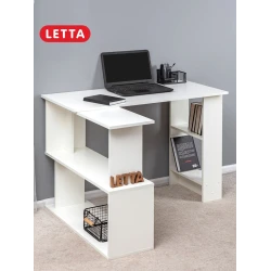 Компьютерный стол Letta ЛДСП, белый, 62х40х110 см