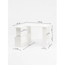 Компьютерный стол Letta ЛДСП, белый, 62х40х110 см