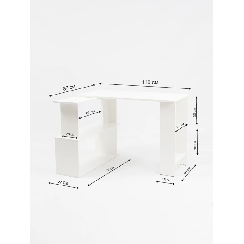 Компьютерный стол Letta ЛДСП, белый, 62х40х110 см Компьютерный стол Letta ЛДСП, белый, 62х40х110 см