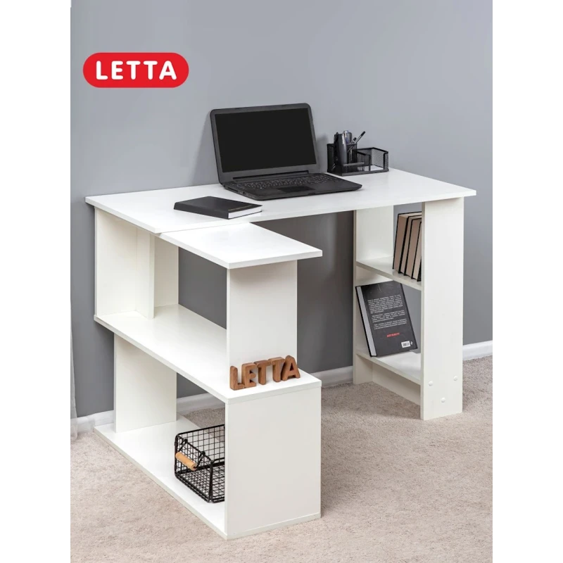 Компьютерный стол Letta ЛДСП, белый, 62х40х110 см Компьютерный стол Letta ЛДСП, белый, 62х40х110 см